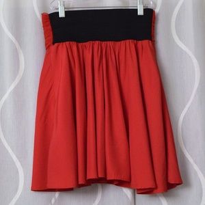 Vintage Red Salsa Dancing High Waisted Flare Circle Skirt | Size XS
